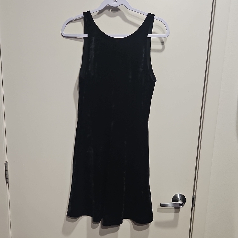 Divided Black Velvet Mini Tank Dress